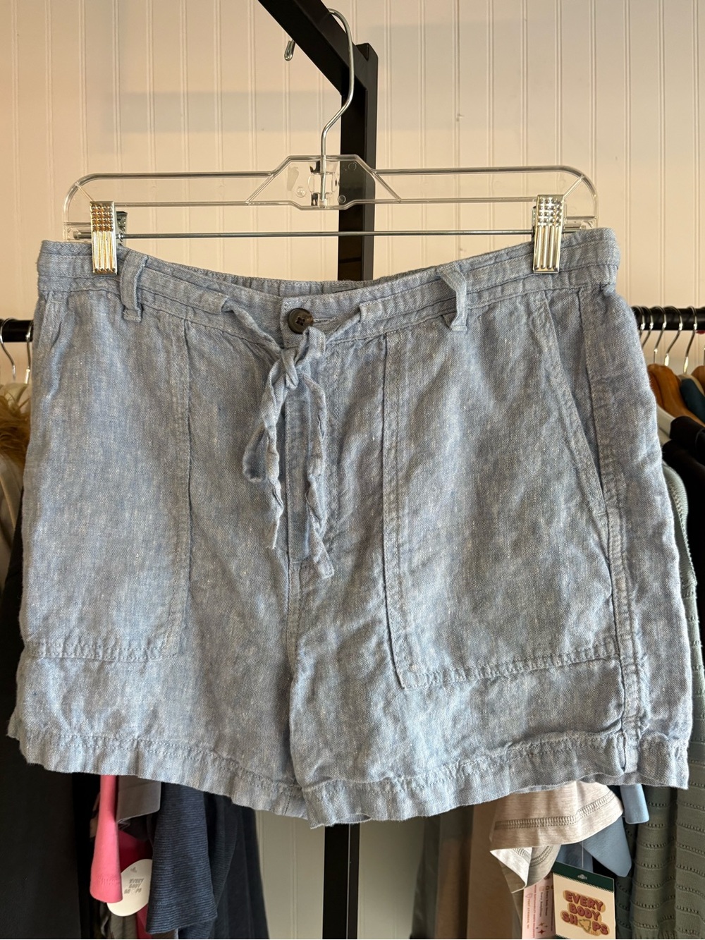 MADEWELL MEDIUM ✨ linen blend tie shorts blue VGUC